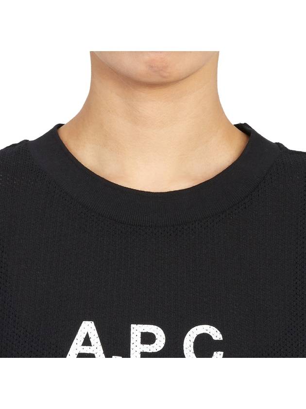 Mae Pique Mesh Short Sleeve T-Shirt Black - A.P.C. - BALAAN 9