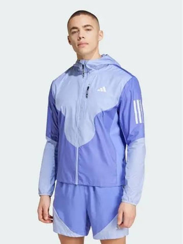 Own the Run Aero Ready Jacket Men s Running Semi Cobalt Blue Spark IV7672 696945 - ADIDAS - BALAAN 1