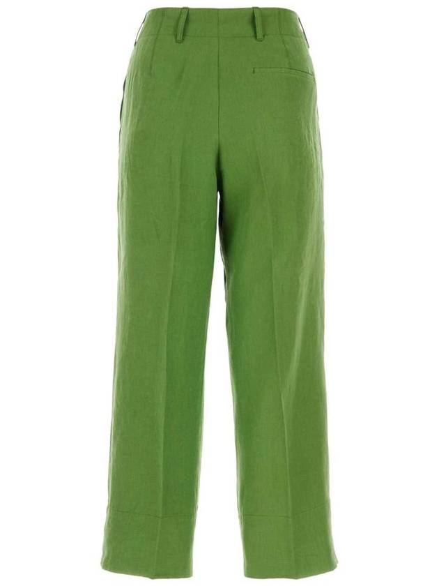 Rebecca Rebecca Linen Crop Wide Pants Green - S MAX MARA - BALAAN 3