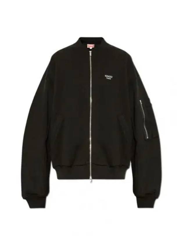 Pop Embroidered Zip-Up Bomber Jacket Black - KENZO - BALAAN 2