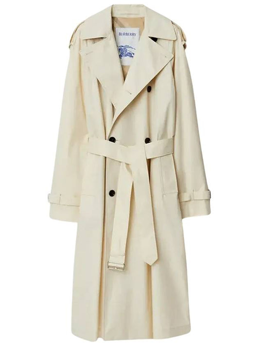 Belted Cotton Gabardine Trench Coat Ivory - BURBERRY - BALAAN 2