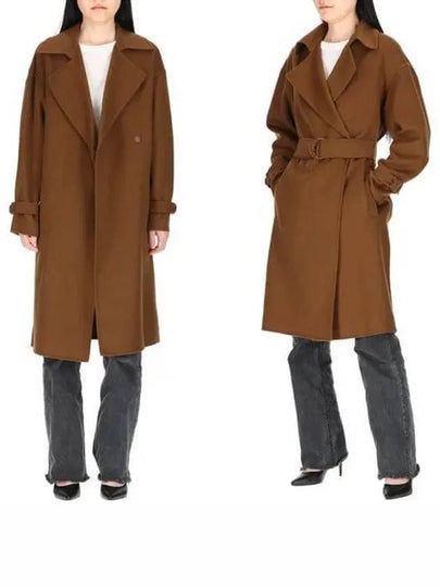 Women's Turbigo Wool Cashmere Single Coat Brown - MAX MARA - BALAAN 2