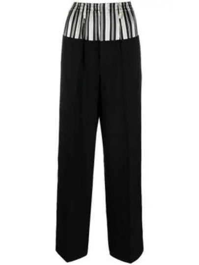 Wool Layered Wide Pants Black - FENDI - BALAAN 2