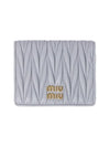 Matelasse Leather Half Wallet Pearl Grey - MIU MIU - BALAAN 2