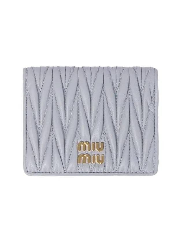 Matelasse Leather Half Wallet Pearl Grey - MIU MIU - BALAAN 2