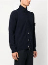 Lambswool Knit Cardigan Navy - STONE ISLAND - BALAAN 5