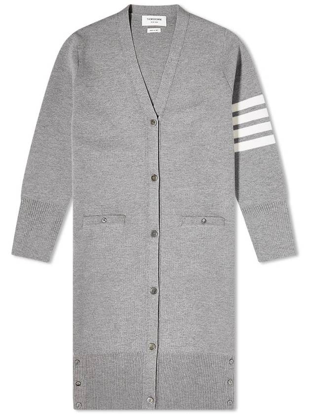 Milano Fine Merino Cardigan Light Grey - THOM BROWNE - BALAAN 2