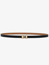 Women's H Rose Gold Buckle Focus Reversible Leather Strap Belt 13mm - HERMES - BALAAN 2