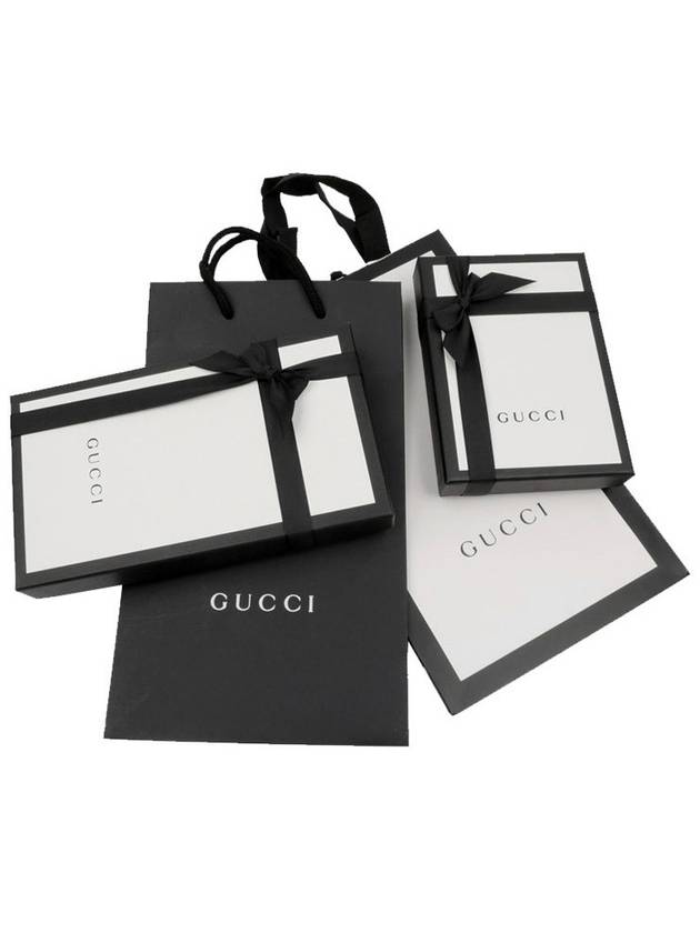 Logo Print Leather Half Wallet Black - GUCCI - BALAAN.