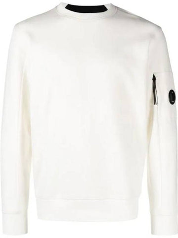 Men's Lens Wappen Diagonal Sweatshirt White - CP COMPANY - BALAAN 1