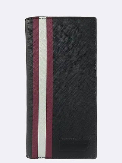 6224345 No black leather three color stitched flap long wallet - BALLY - BALAAN 2