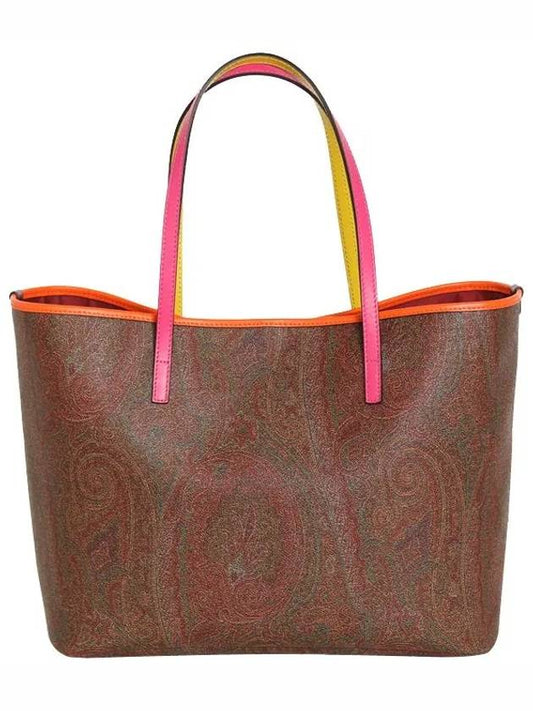 paisley jacquard tote bag pink brown - ETRO - BALAAN.