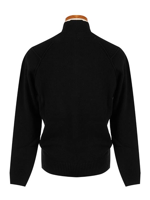 Lens Pocket Half Zip Up Wool Knit Top Black - CP COMPANY - BALAAN 4