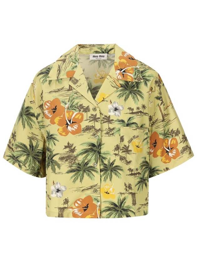 24 ss Hawaiian Silk Boxy Shirt MK1820 139M F0362 B0230992181 - MIU MIU - BALAAN 2