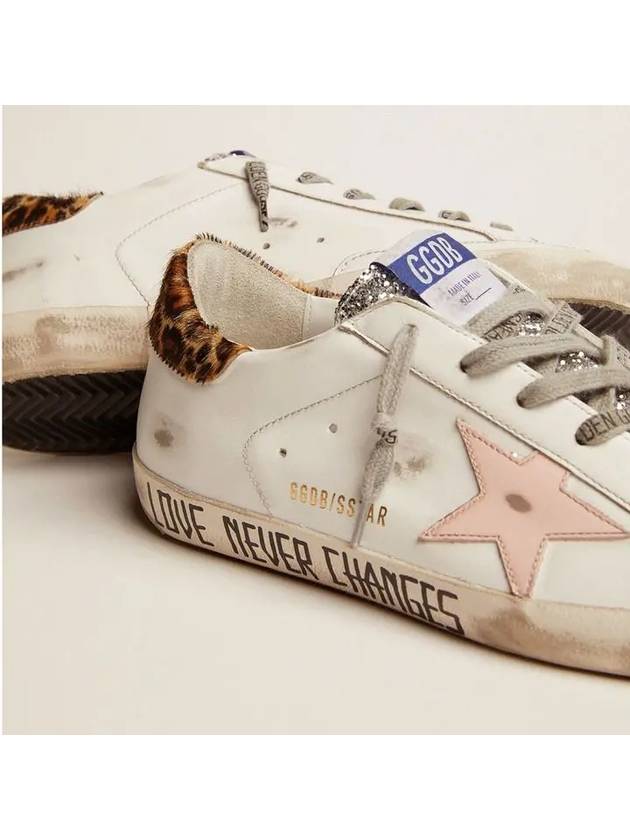 Superstar Glitter Leopard Tab Low Top Sneakers White Pink - GOLDEN GOOSE - BALAAN 4