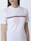 Women's High Twist Rip Stripe Short Sleeve T Shirt White - THOM BROWNE - BALAAN 3