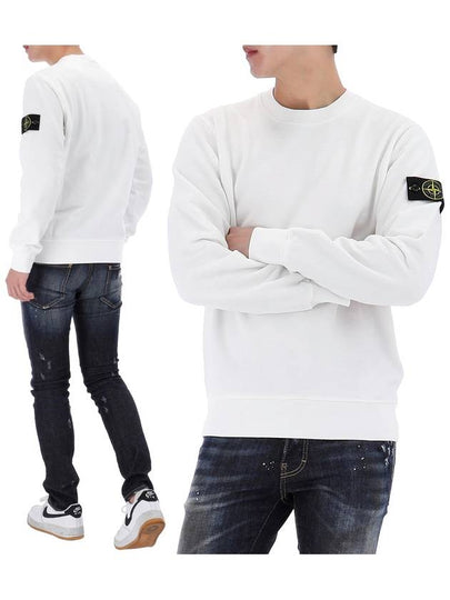 6100044 Organic Cotton Fleece Sweatshirt White - STONE ISLAND - BALAAN 2