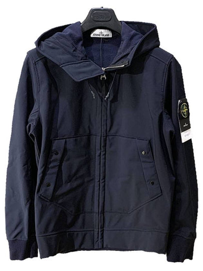 Wappen Patch Soft Shell R Fleece Hooded Jacket Navy - STONE ISLAND - BALAAN 2