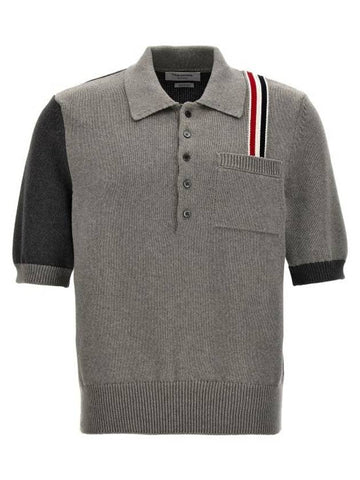 Fun Mix Jersey Stitch Knitted Polo Shirt - THOM BROWNE - BALAAN 1