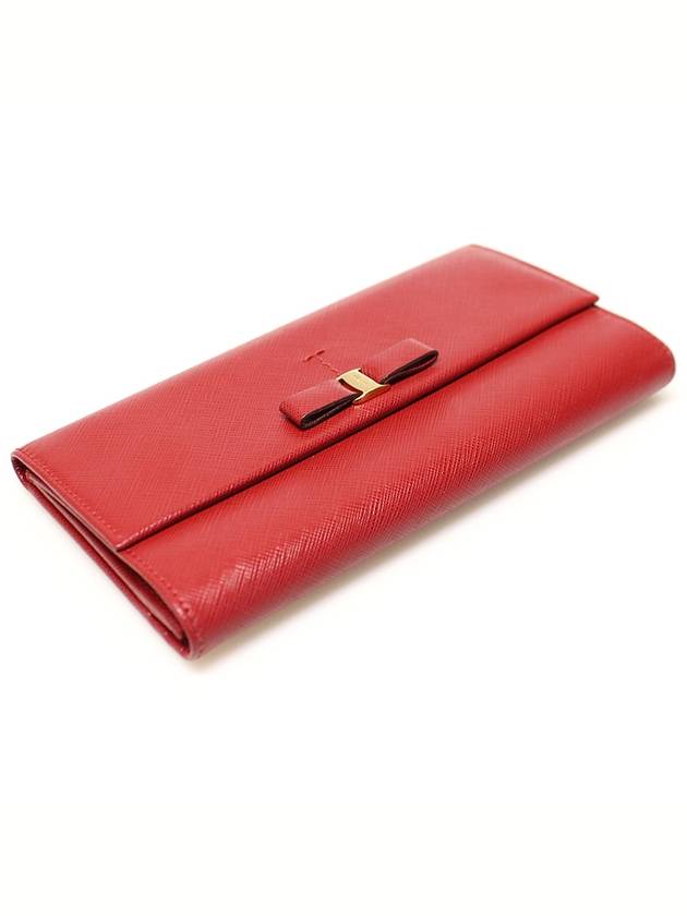 22 A953 Red Saffiano Gold Vara Bow Long Wallet - SALVATORE FERRAGAMO - BALAAN 4