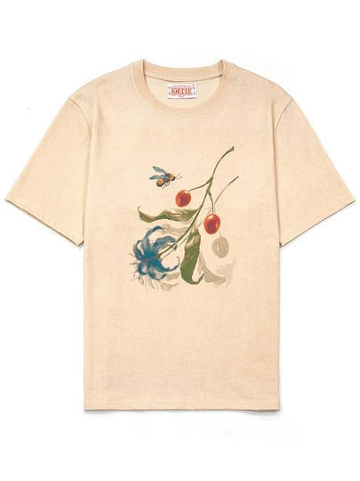 Men's I4ST01BE Hazy Withered Flower TShirt Beige - IOEDLE - BALAAN 2