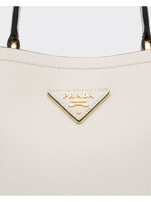 Panier Saffiano Leather Small Tote Bag White - PRADA - BALAAN 6