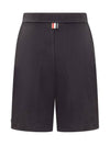 High Waisted Wool Shorts Navy - THOM BROWNE - BALAAN 3