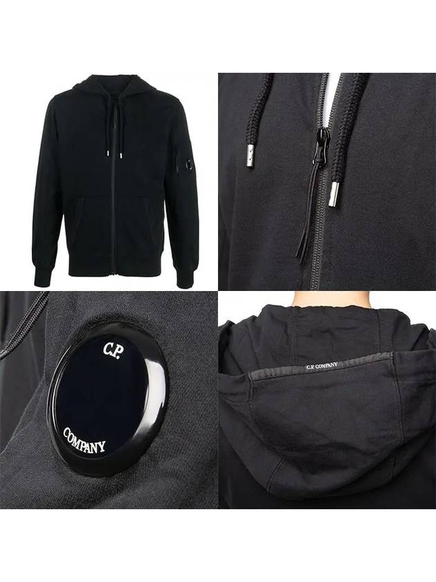 Light Fleece Lens Wappen Zip Up Hoodie Black - CP COMPANY - BALAAN 7