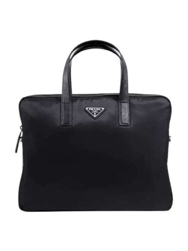 Men's Triangle Logo Briefcase Black - PRADA - BALAAN 2