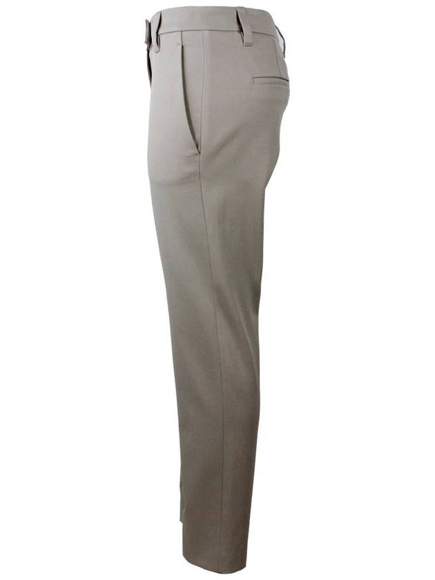 Stretch Cotton Cover Slim Fit Pants Beige - BRUNELLO CUCINELLI - BALAAN 4