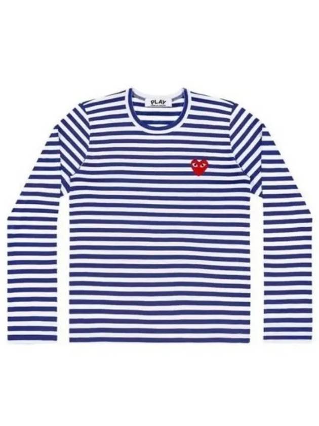 24 AX T164 051 2 P1T164 AZ Red Heart Waffen Stripe Long Sleeve T Shirt - COMME DES GARCONS - BALAAN 1