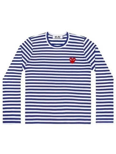 24 AX T164 051 2 P1T164 AZ Red Heart Waffen Stripe Long Sleeve T Shirt - COMME DES GARCONS - BALAAN 1