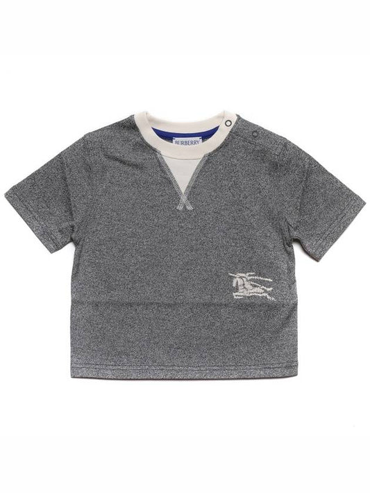 EKD embroidered two tone short sleeve t shirt 8078320 CHARCOAL GRAY MELANGE 24S - BURBERRY - BALAAN 1