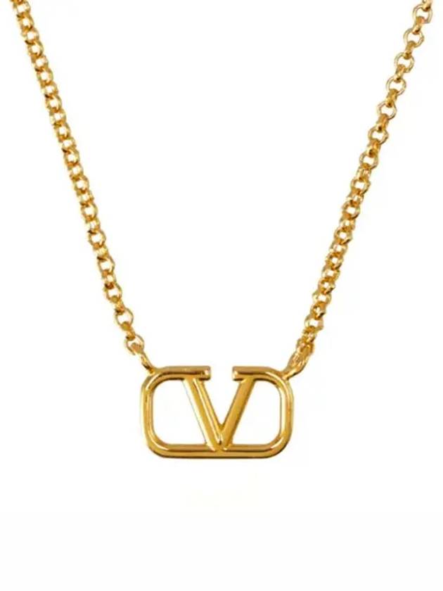 V logo signature metal necklace gold 4W2J0Q37 MET CS4 - VALENTINO - BALAAN 1