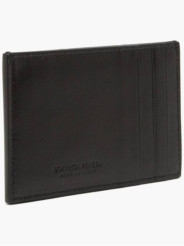 Intrecciato Lambskin Calfskin Card Wallet Black - BOTTEGA VENETA - BALAAN 3