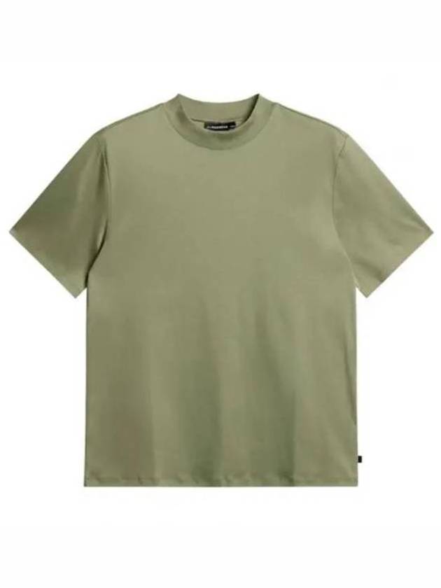 Ace Mock Neck Short Sleeve T-Shirt Oil Green - J.LINDEBERG - BALAAN 2