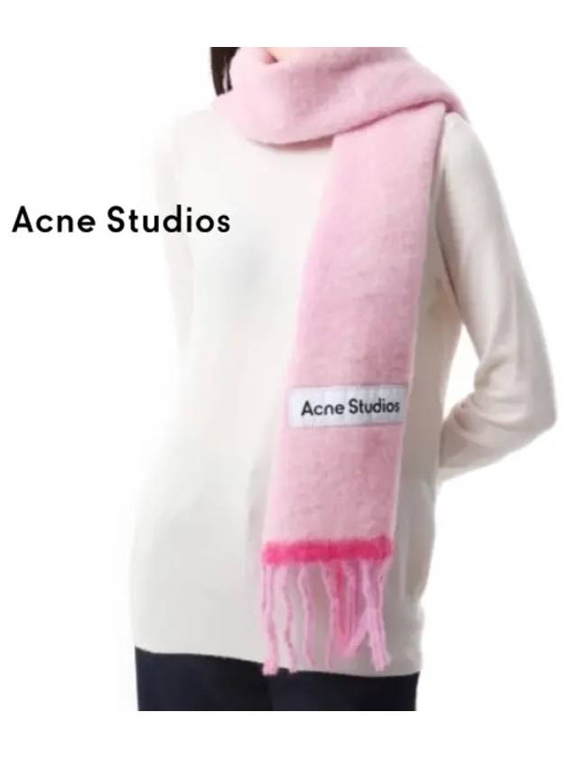 Mohair Wool Fringe Muffler Pink - ACNE STUDIOS - BALAAN 2