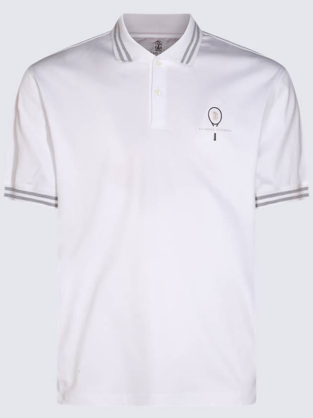 Logo Print Polo Shirt White - BRUNELLO CUCINELLI - BALAAN 3