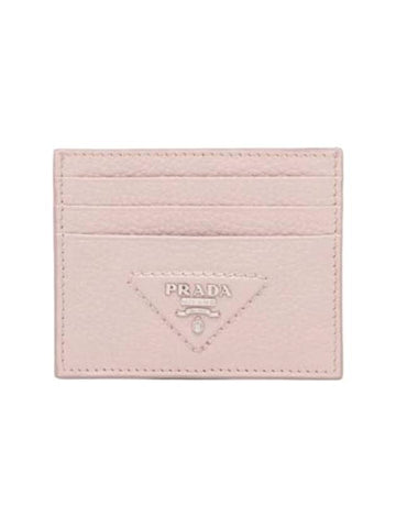 Triangle Logo Card Wallet Water Lily - PRADA - BALAAN 1