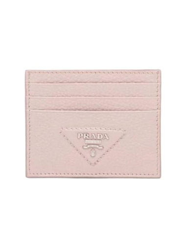 Triangle Logo Card Wallet Water Lily - PRADA - BALAAN 1