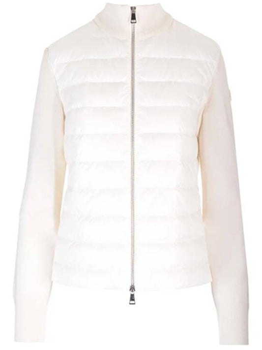 Logo Padded Wool Cardigan White - MONCLER - BALAAN 2