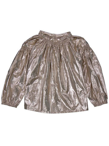 Bonpoint Girls Nude Bohemia Metallic Taffeta Blouse, Size 6Y - BONPOINT - BALAAN 1