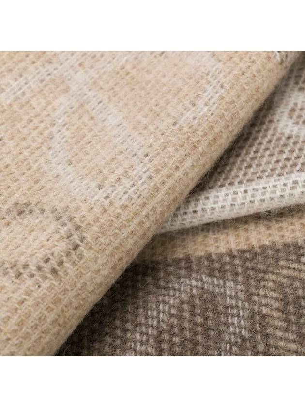 Anagram Checkerboard Wool Cashmere Muffler Beige - LOEWE - BALAAN 4