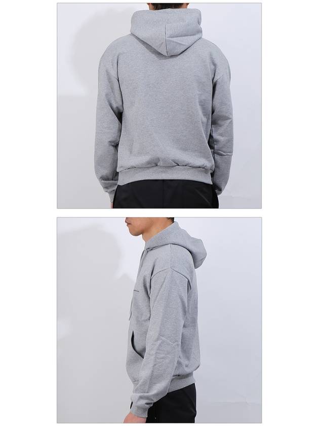 Mini Logo Cotton Hoodie Grey - BALENCIAGA - BALAAN 4