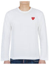 Red Heart Wappen Long Sleeve T-Shirt White - COMME DES GARCONS - BALAAN 2