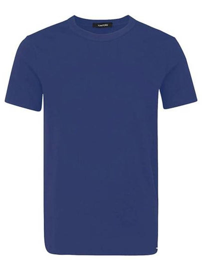 Cotton Crew Neck Short Sleeve T-Shirt T-Shirt blue - TOM FORD - BALAAN 2