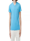 Men's Logo V-Neck Short Sleeve T-shirt Blue - LACOSTE - BALAAN 2