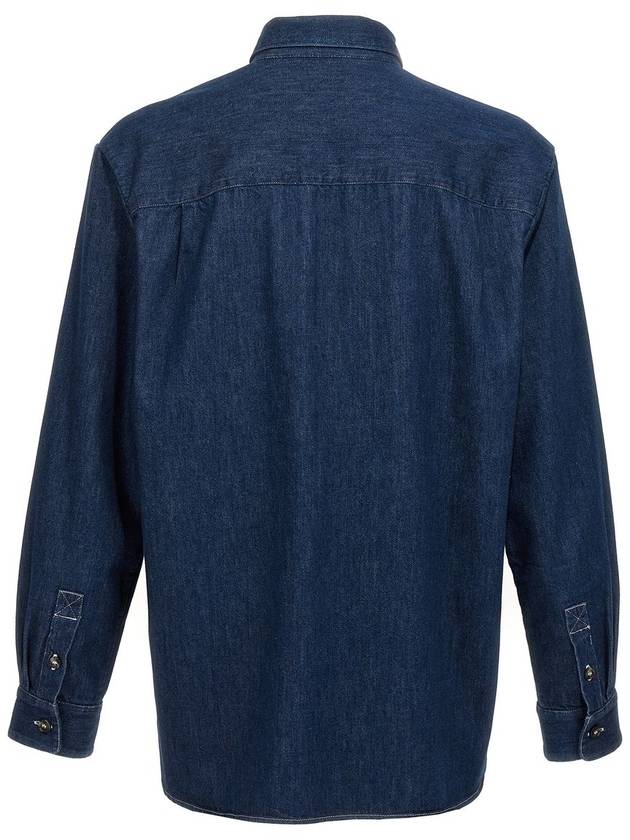 Mathias Embroidered Logo Long Sleeve Shirt Dark Blue - A.P.C. - BALAAN 3