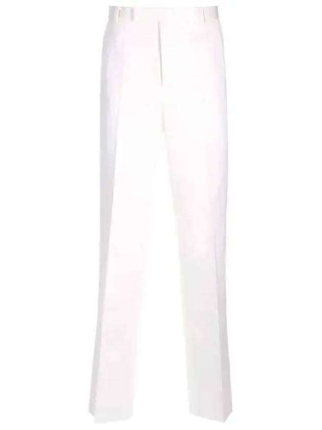 Low Rise Cotton Straight Pants White - THOM BROWNE - BALAAN 2