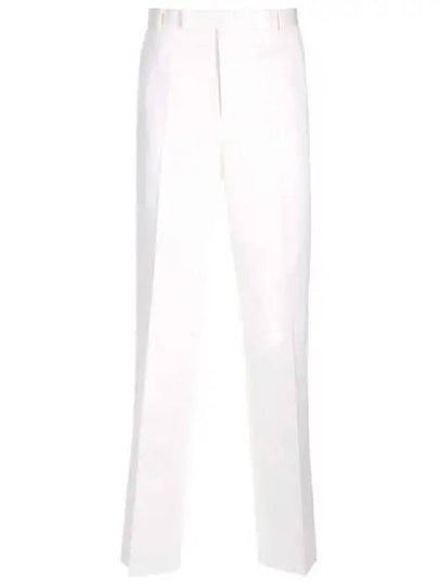 Low Rise Cotton Straight Pants White - THOM BROWNE - BALAAN 2